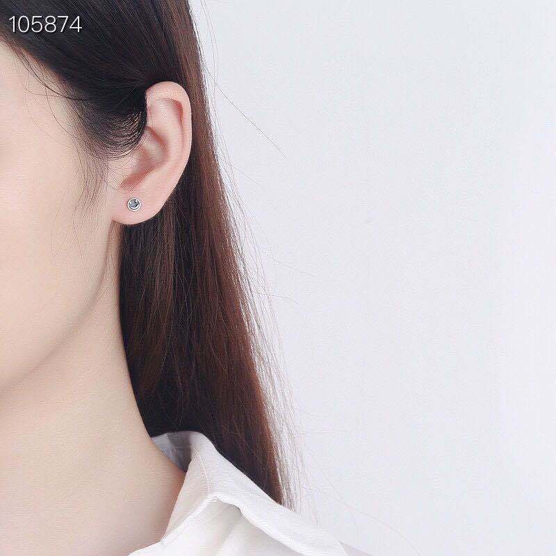 Women's Sterling Sier Smile Face Thai Retro Earrings