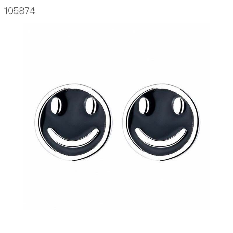 Women's Sterling Sier Smile Face Thai Retro Earrings