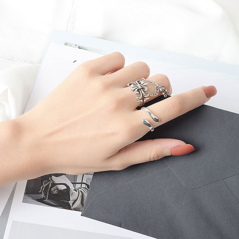 Retro Heart Bear Female Thailand Personalized Rings