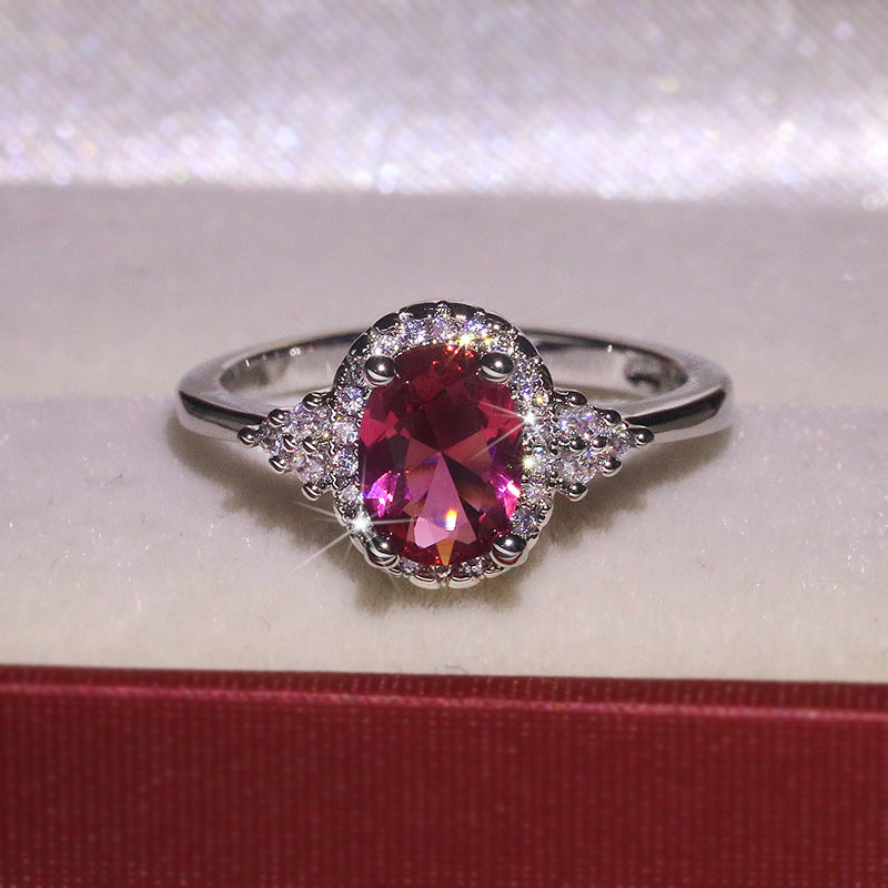 Women's Red Zircon Two-tone For Best Selling Rings