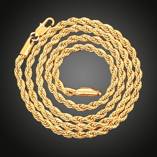 Chaîne pour hommes minimaliste Hip Hop colliers plaqués or