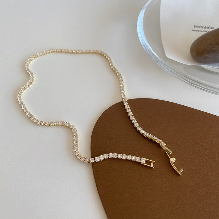 Women's Style Retro Rhinestone Simple Niche Temperament Necklaces
