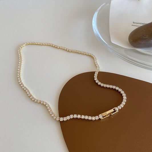 Women's Style Retro Rhinestone Simple Niche Temperament Necklaces