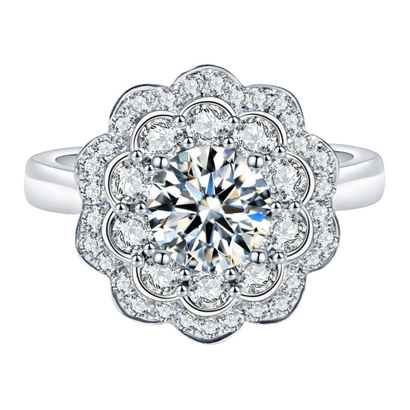 Karat Imitation Moissanite Open Live Broadcast Rings