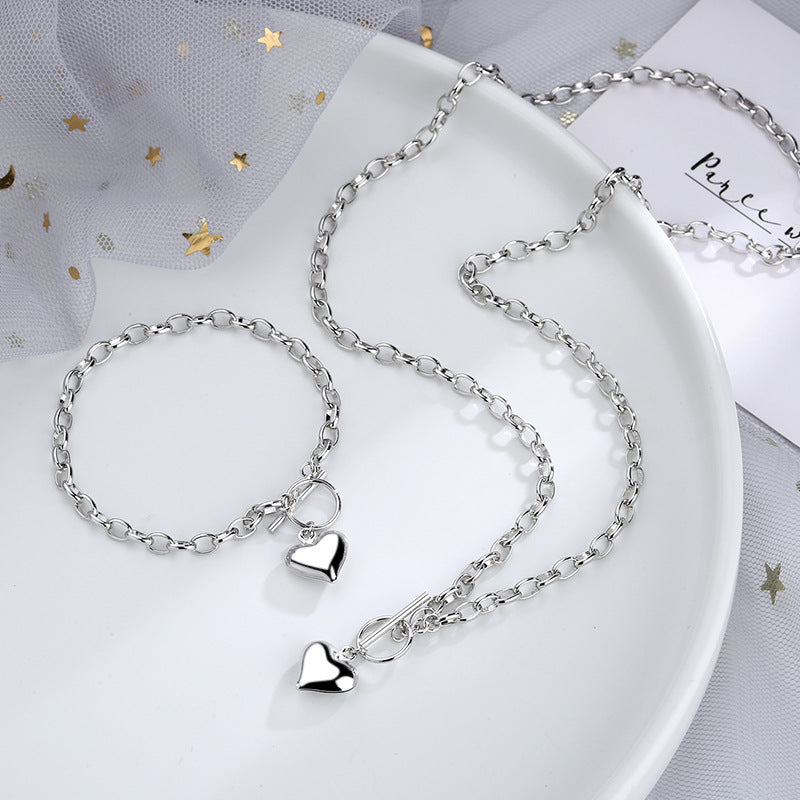 Colliers en forme de cœur de pêche pour femmes, Style froid, pour Couple, longue chaîne de pull