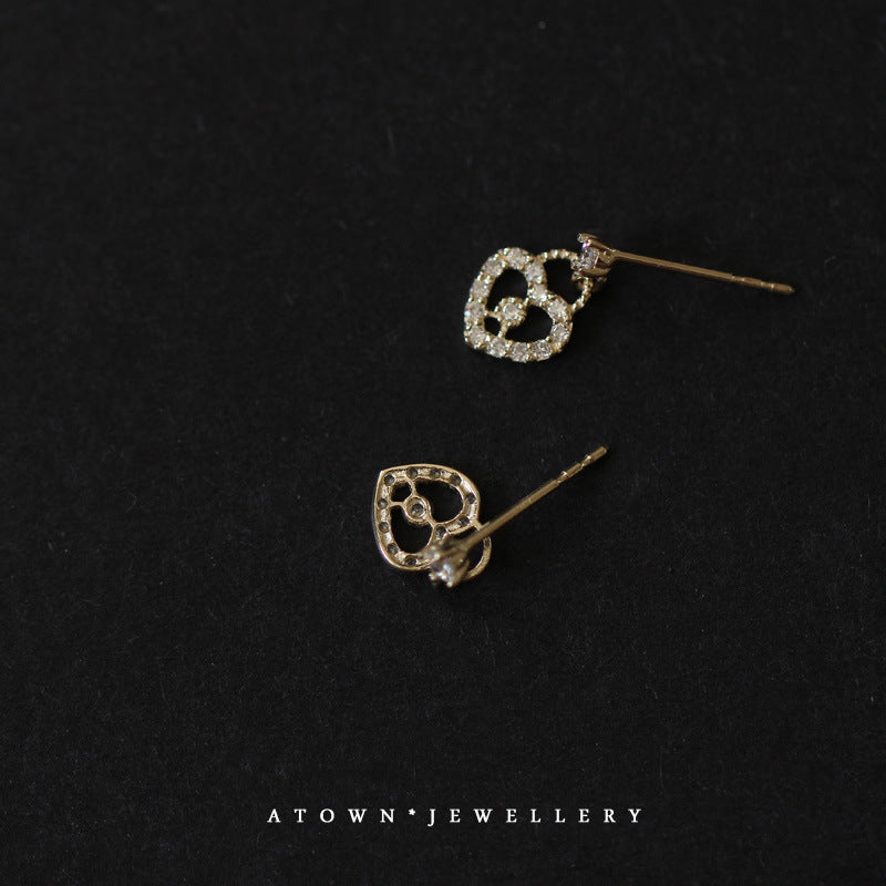 Gold-plated Heart Shape With Diamond Delicate Rings