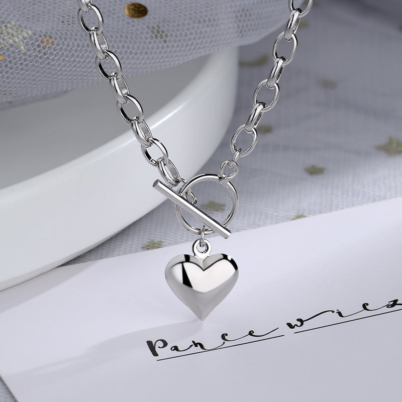 Colliers en forme de cœur de pêche pour femmes, Style froid, pour Couple, longue chaîne de pull