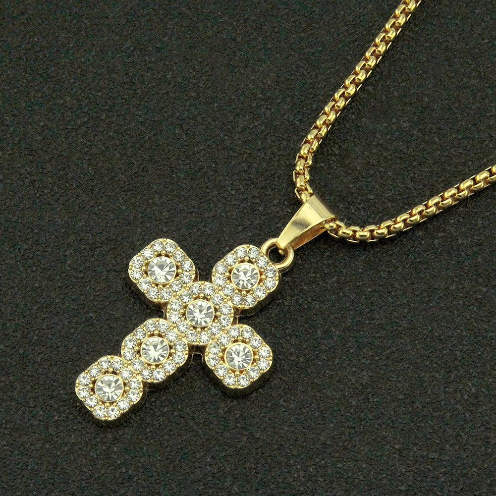 Pendentif croix en diamant pour femmes, hommes et colliers cool dominateurs