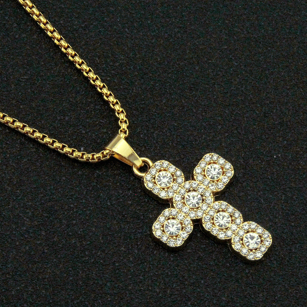Pendentif croix en diamant pour femmes, hommes et colliers cool dominateurs