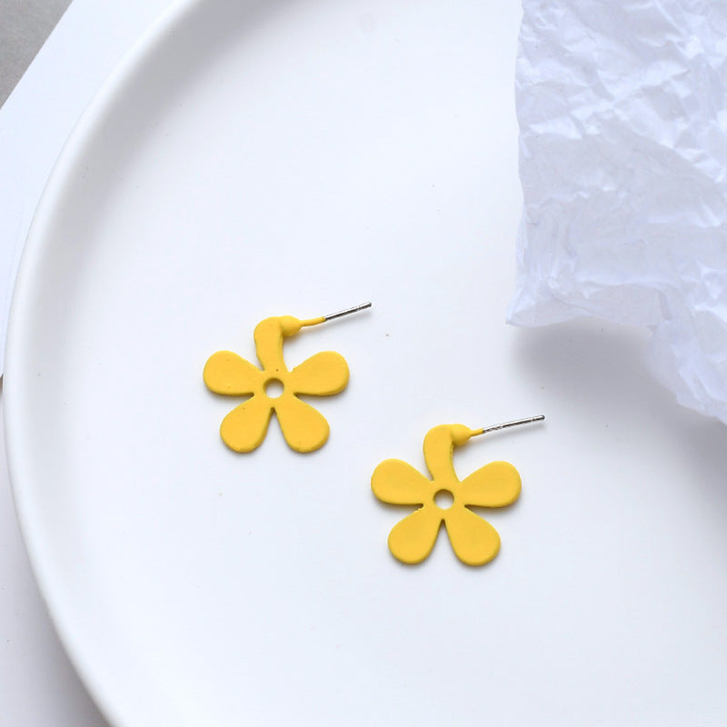 Damen-Ohrringe, frische gelbe Serie, Perlenquaste, schöne Blumen