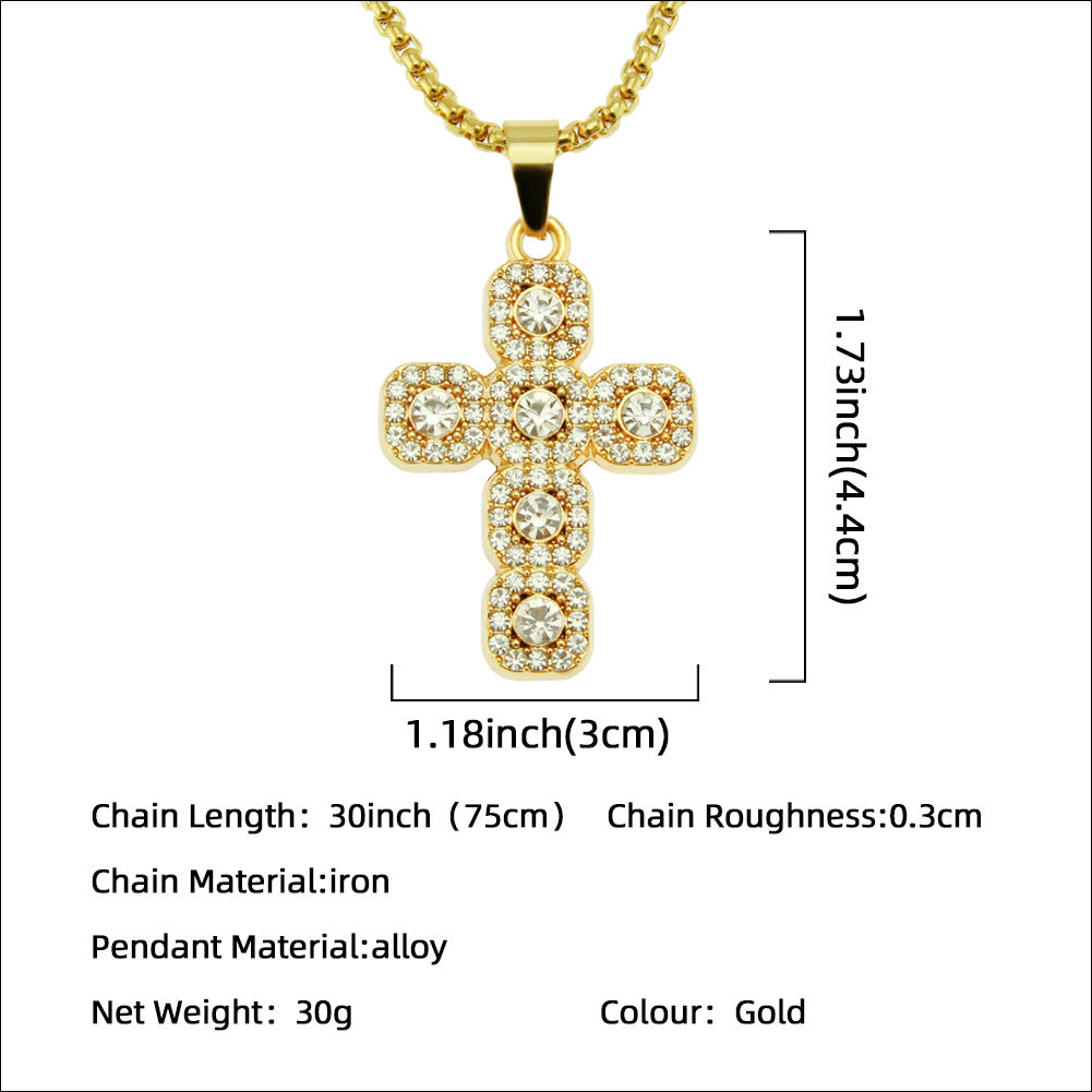 Pendentif croix en diamant pour femmes, hommes et colliers cool dominateurs