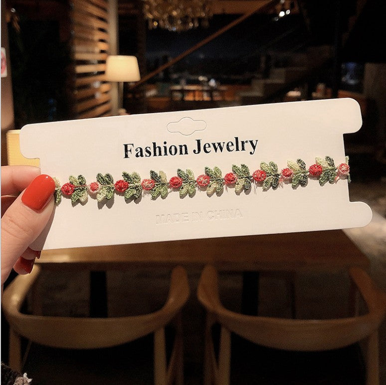 Rosa Schlüsselbeinkette für Damen, elegante Retro-Band-Halsketten