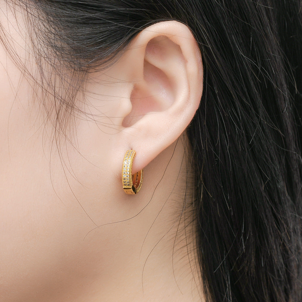 Women's & Men's Hop Hook Style Micro Inlaid Zircon Earrings