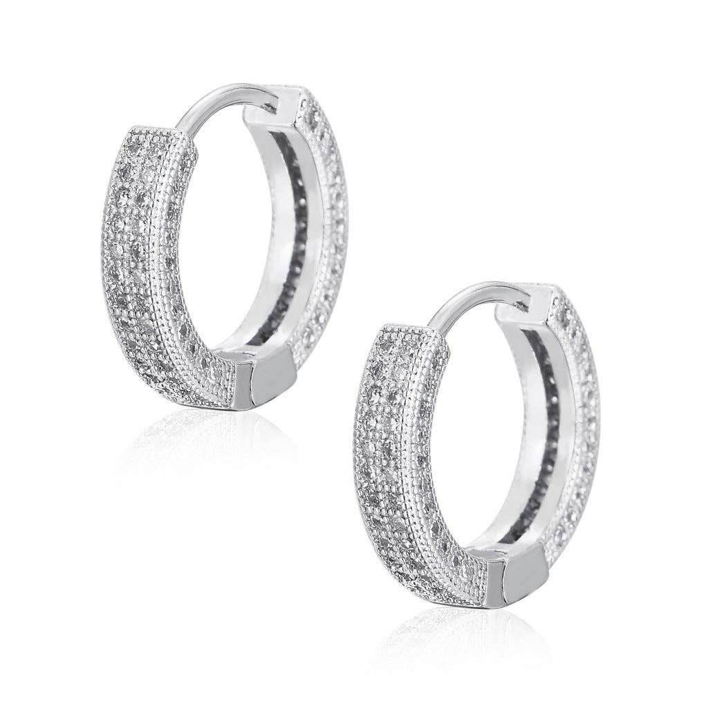 Women's & Men's Hop Hook Style Micro Inlaid Zircon Earrings
