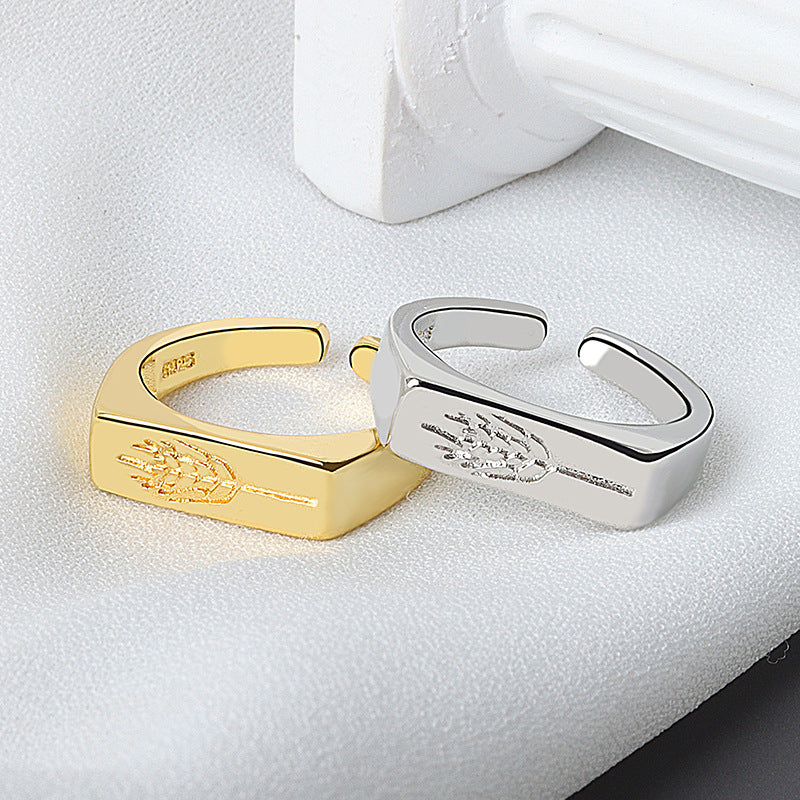 Women's Sier Style Simple Gold-plated Stacked Thin Glossy Rings