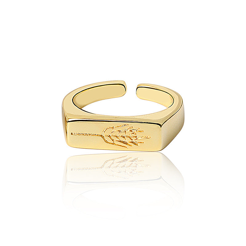 Women's Sier Style Simple Gold-plated Stacked Thin Glossy Rings