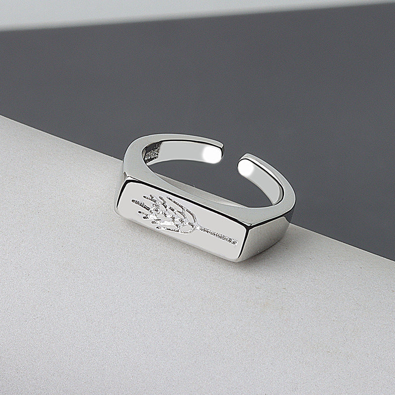 Women's Sier Style Simple Gold-plated Stacked Thin Glossy Rings