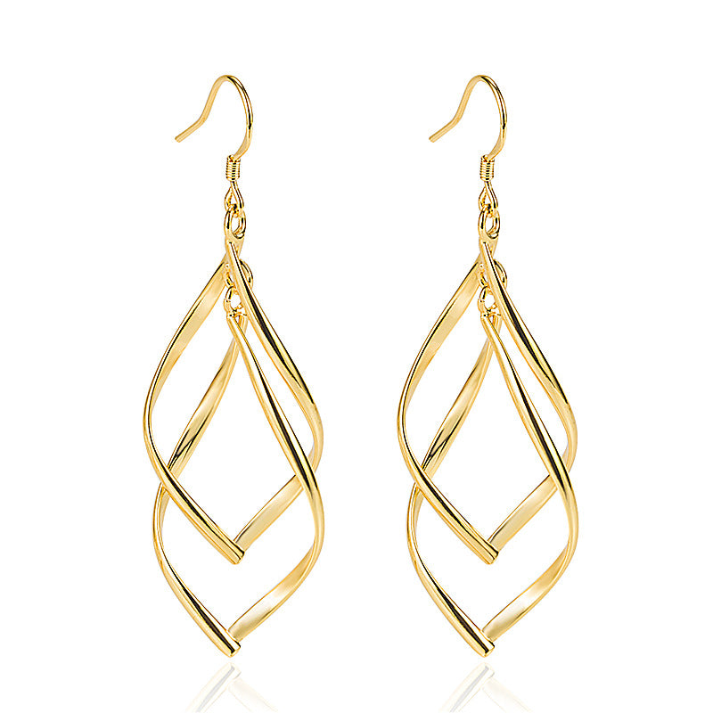 Accessories Gold Plated Double Buckle Ear Earrings