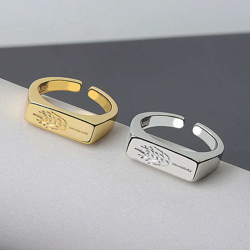 Women's Sier Style Simple Gold-plated Stacked Thin Glossy Rings