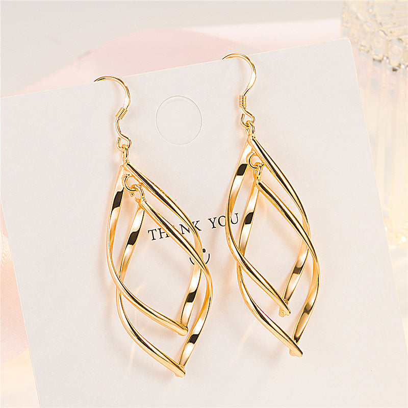 Accessories Gold Plated Double Buckle Ear Earrings