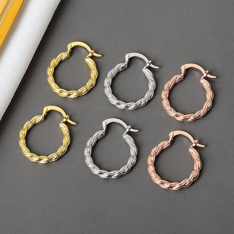Women's Retro Twisted Metal Ear Eardrops Simple Niche Temperament Earrings