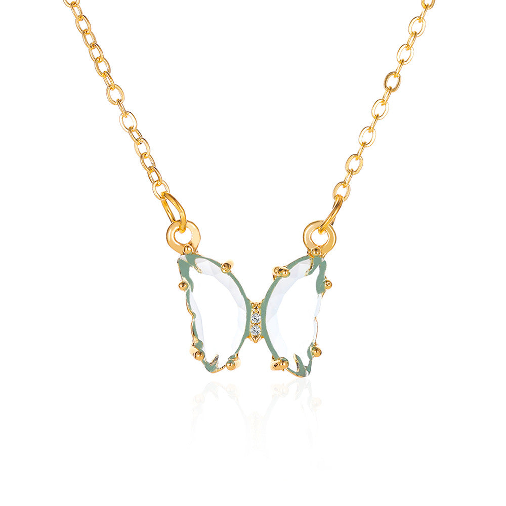 Colliers transparents papillon en cristal, super rêve féerique