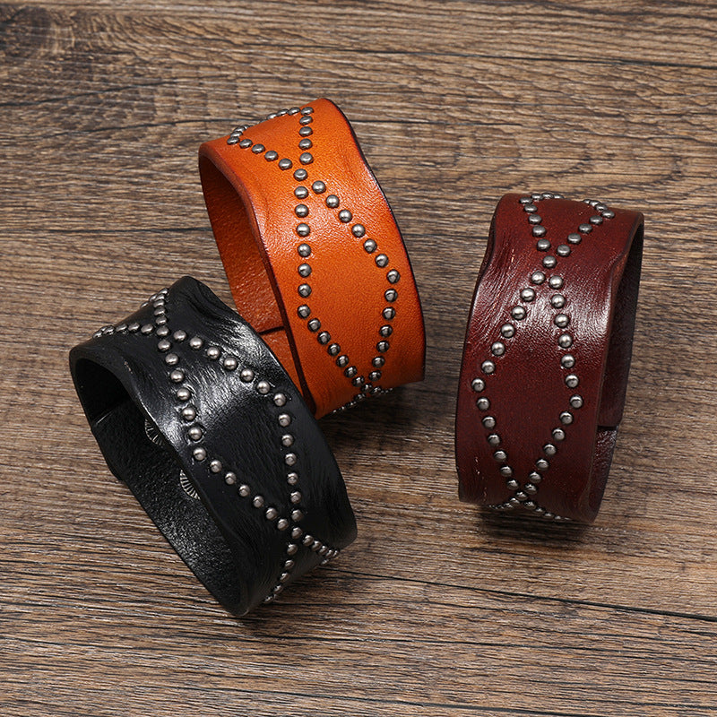 Accessories Personality Trend Punk Cattle Leather Bracelets