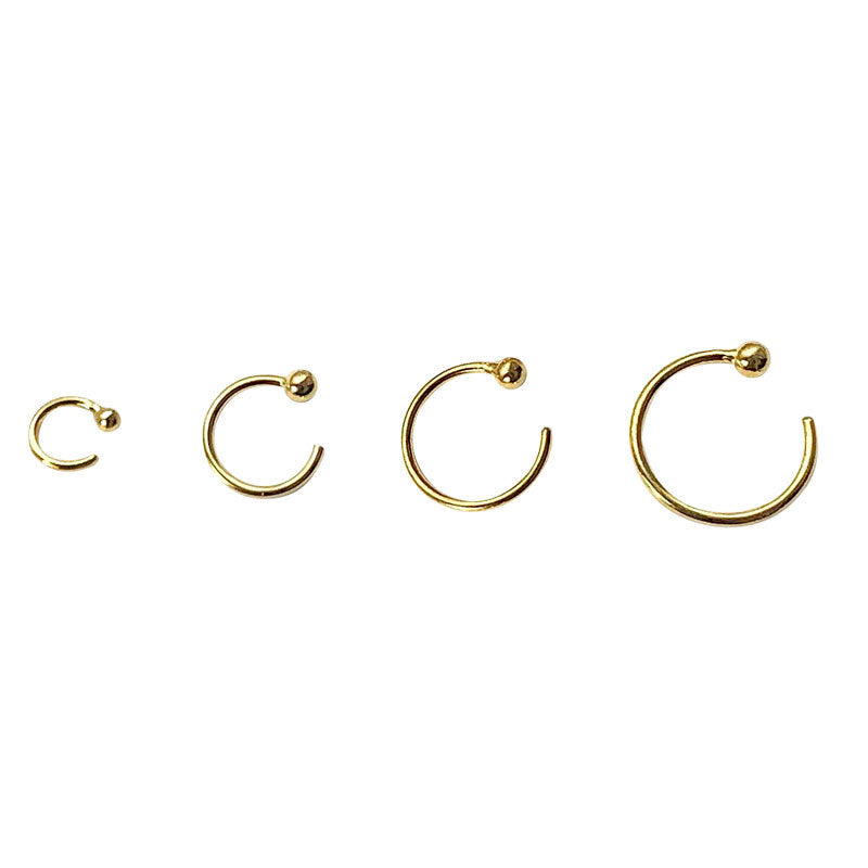 Sier Ball Bead Niche Simple Handmade Stud Earrings