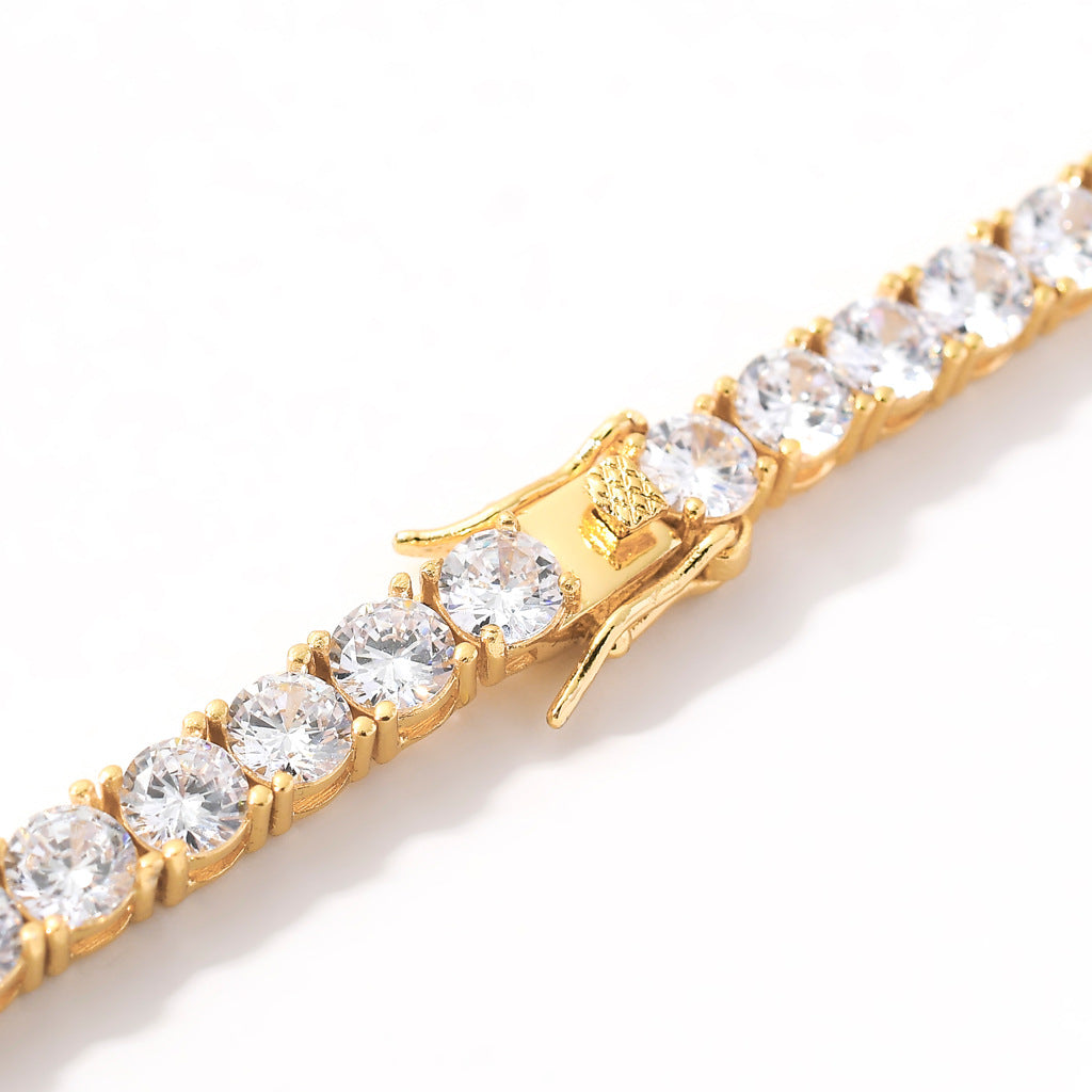 Men's Hip Hop Tennis Chain Single Row Necklaces