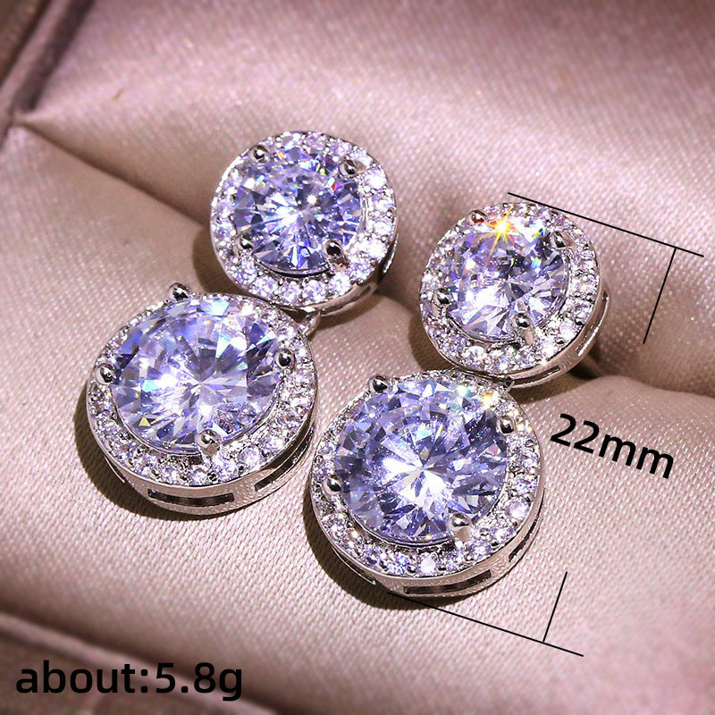 Women's Best-selling Exquisite Luxury Round Wheel-shaped Full Earrings