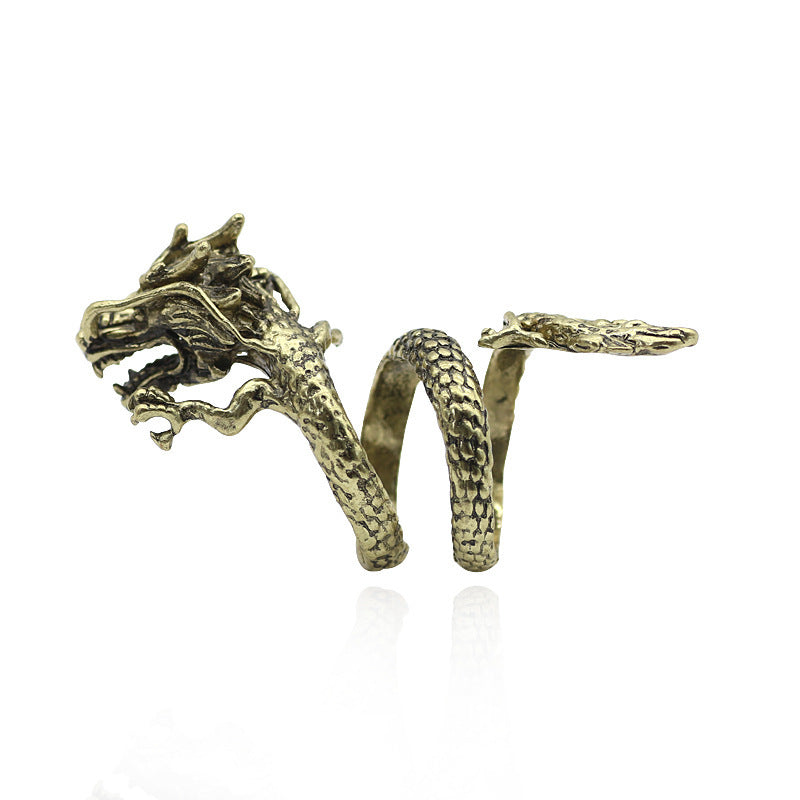 Women's & Men's Bronze Zodiac Vintage Flying Dragon Gothic Rings