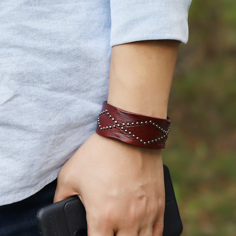 Accessories Personality Trend Punk Cattle Leather Bracelets