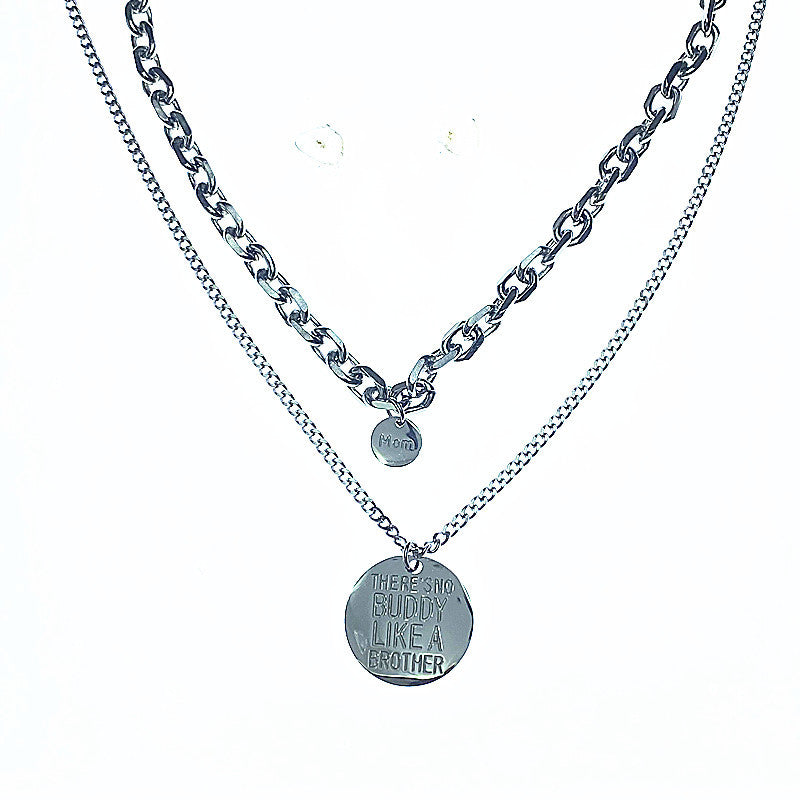 Women's & Men's Design Steel Twin Sweater Hip Hop Necklaces