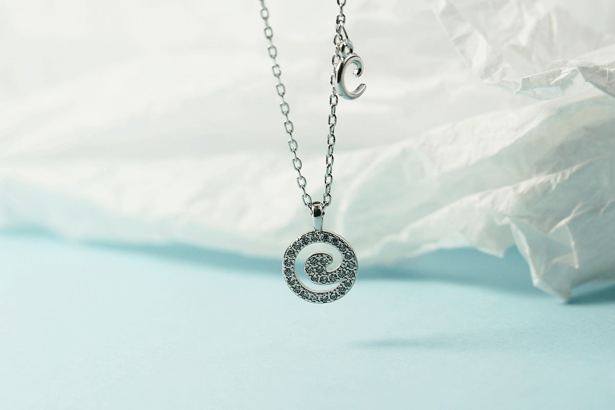 Lettre pour femme avec chaîne de clavicule incrustée de diamants, colliers tendance