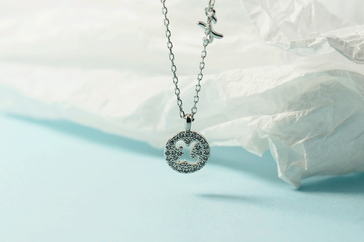 Lettre pour femme avec chaîne de clavicule incrustée de diamants, colliers tendance