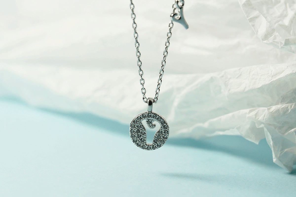 Lettre pour femme avec chaîne de clavicule incrustée de diamants, colliers tendance