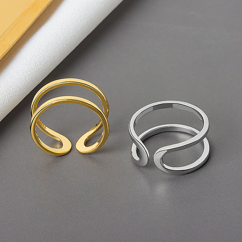 Dünne Linien-Ringe für kalten Wind im weiblichen Design