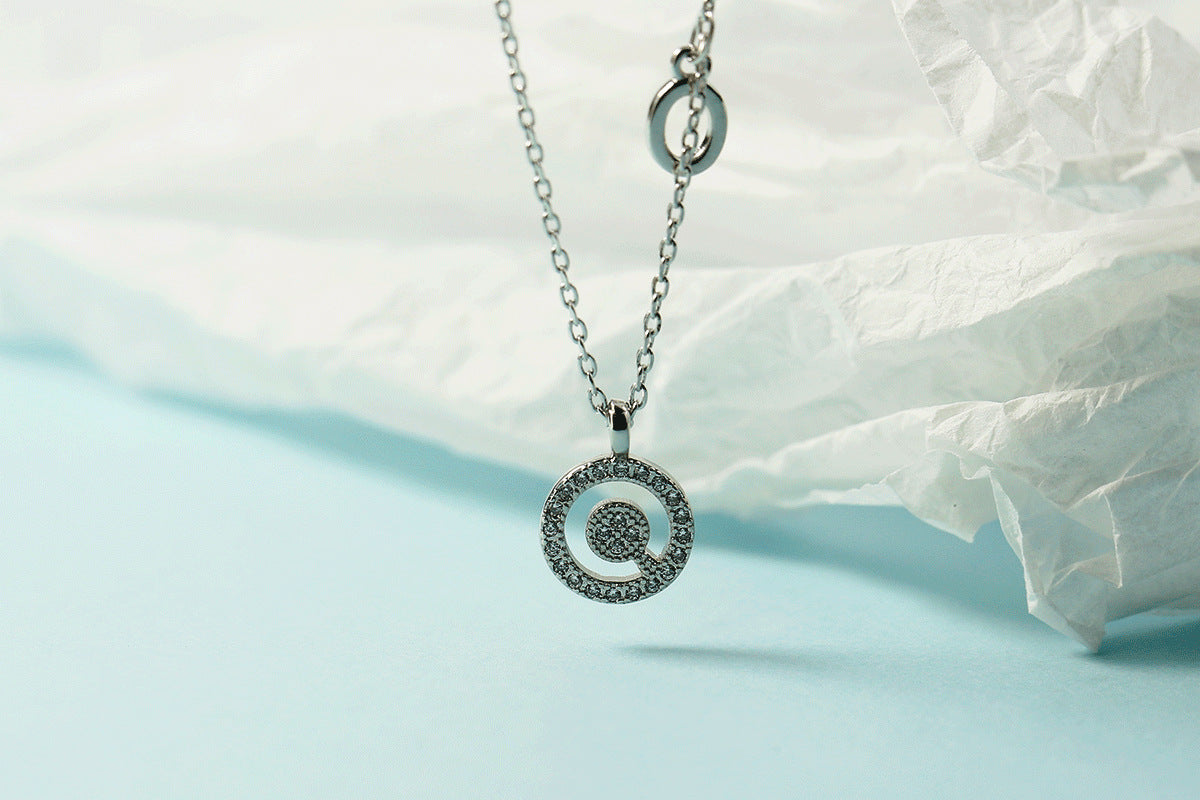 Lettre pour femme avec chaîne de clavicule incrustée de diamants, colliers tendance