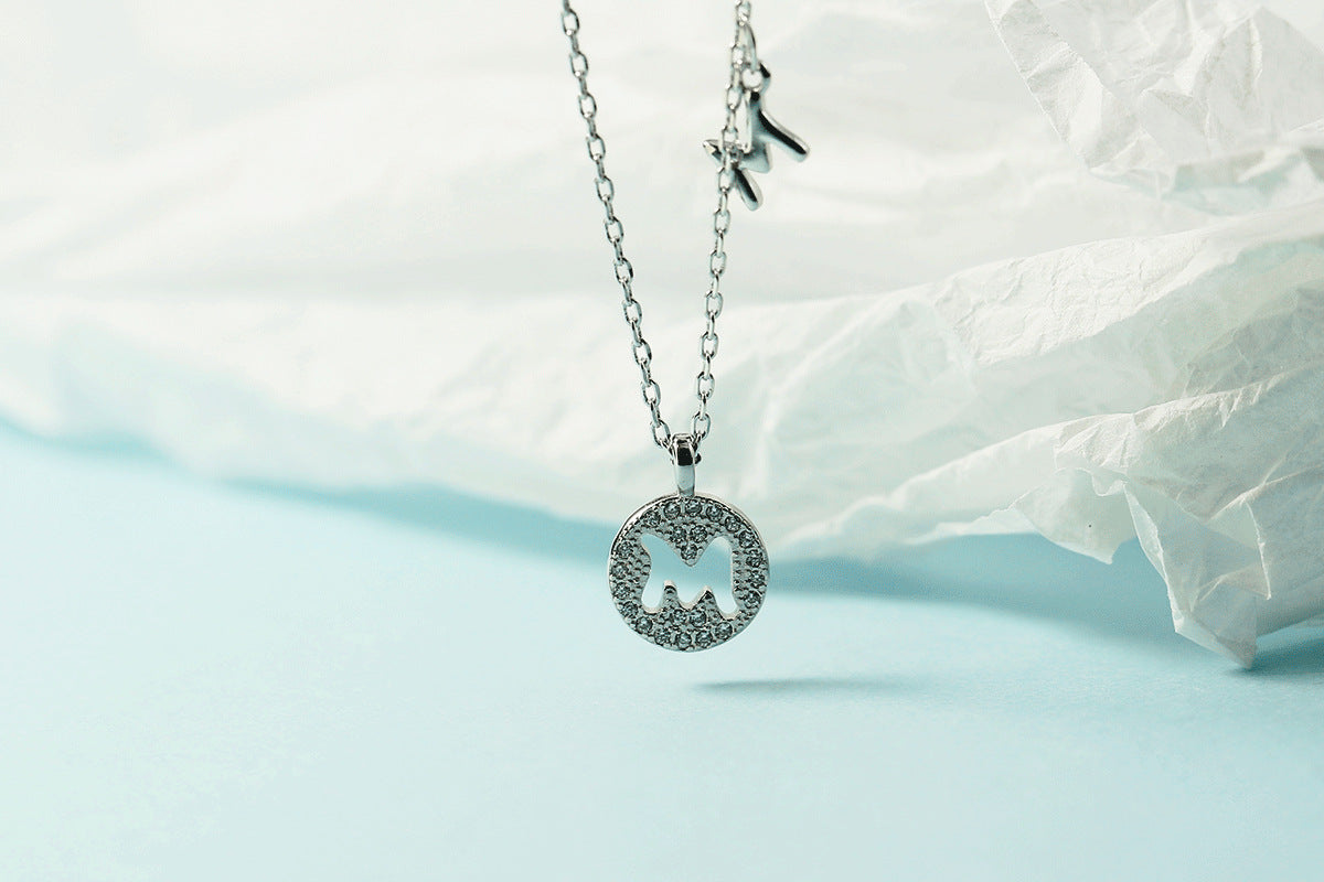 Lettre pour femme avec chaîne de clavicule incrustée de diamants, colliers tendance