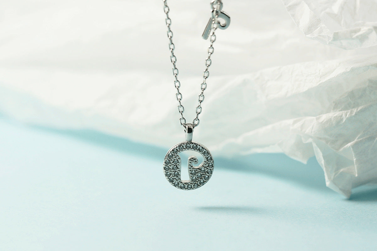 Lettre pour femme avec chaîne de clavicule incrustée de diamants, colliers tendance