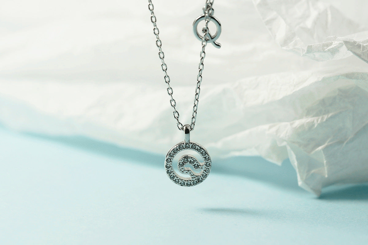 Lettre pour femme avec chaîne de clavicule incrustée de diamants, colliers tendance