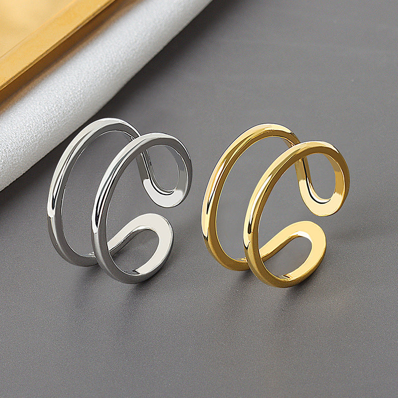 Dünne Linien-Ringe für kalten Wind im weiblichen Design