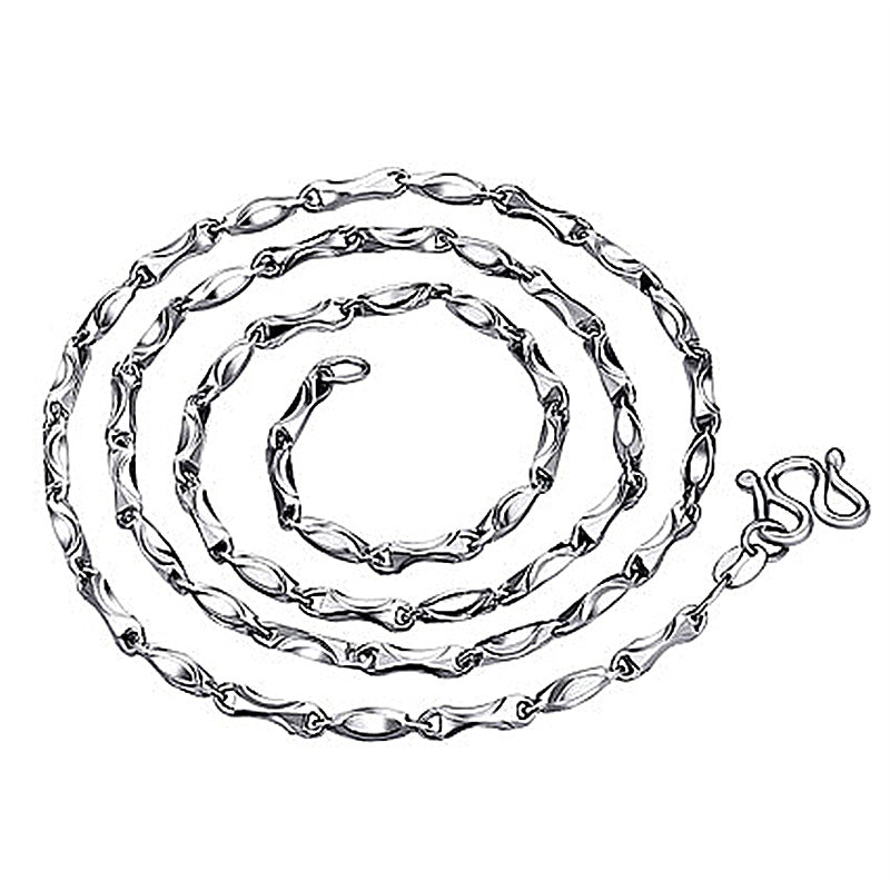 Women's & Men's & Ingot Chain Sier Couple And Domineering Necklaces