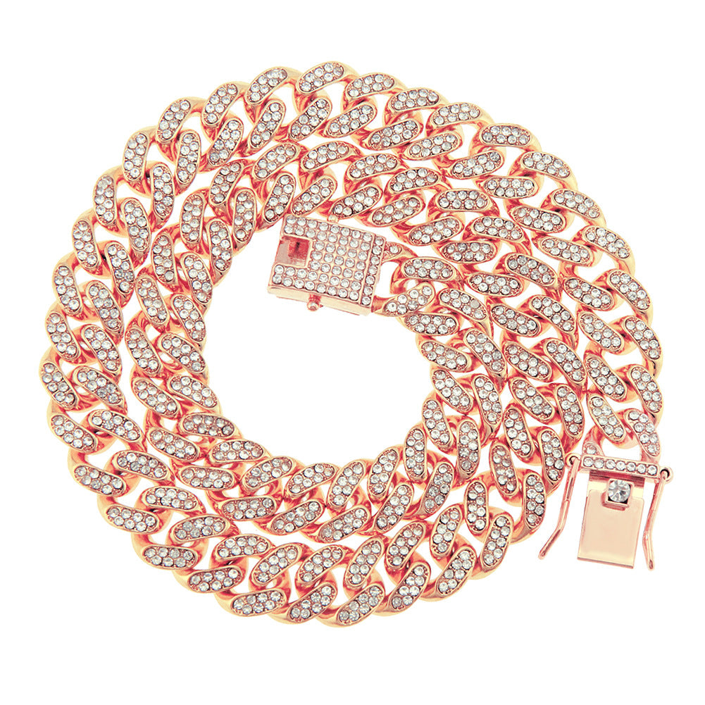 Colliers punk cubains cool avec plein de diamants pour hommes