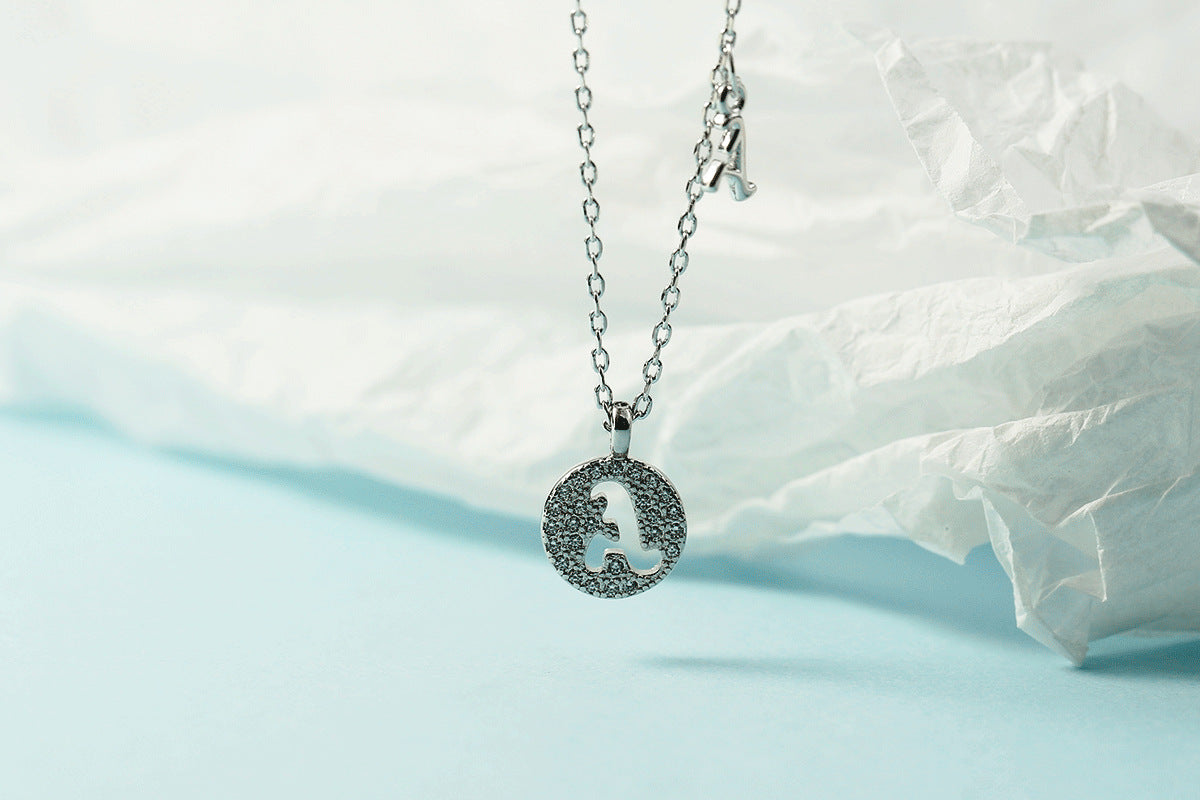 Lettre pour femme avec chaîne de clavicule incrustée de diamants, colliers tendance