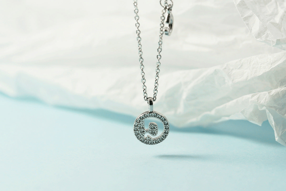 Lettre pour femme avec chaîne de clavicule incrustée de diamants, colliers tendance