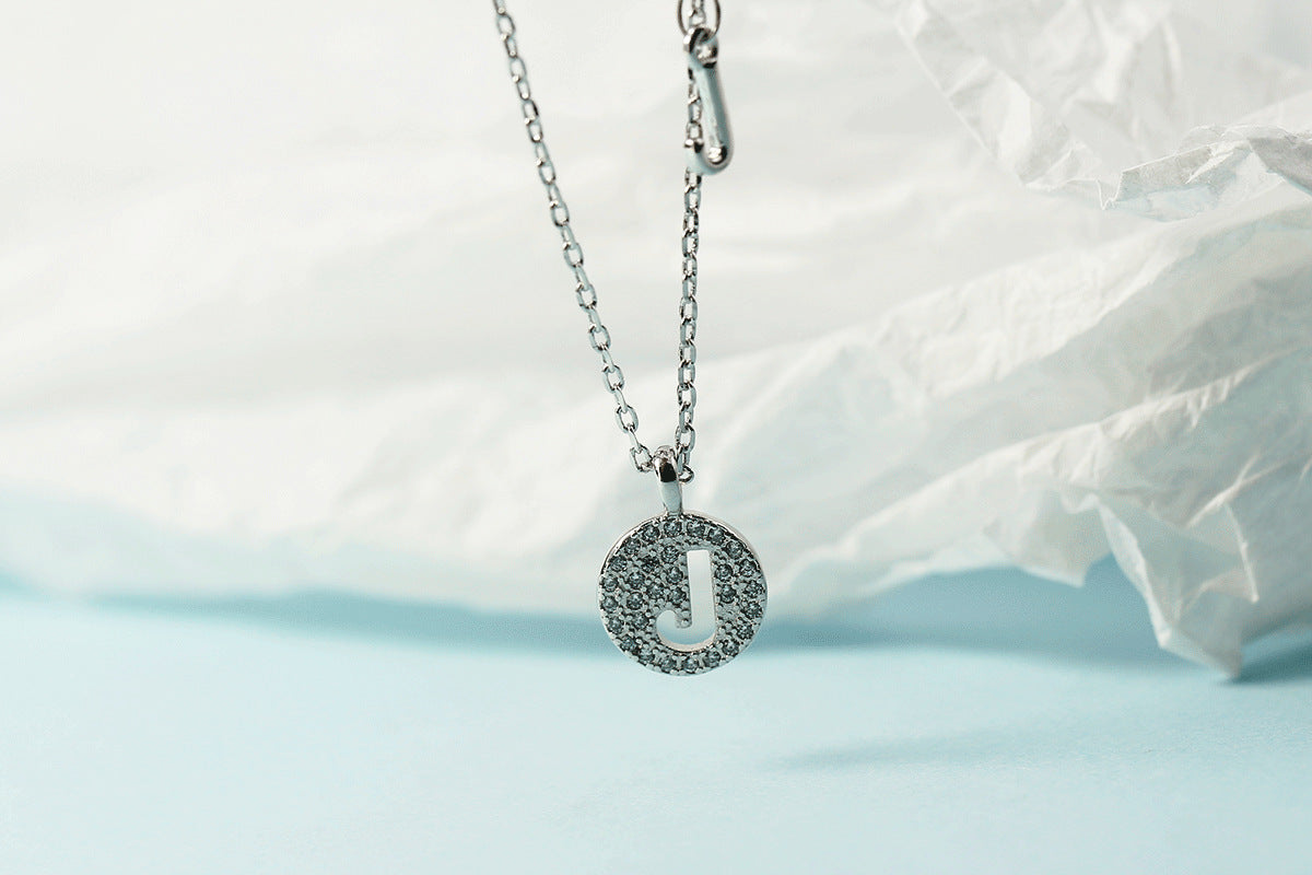 Lettre pour femme avec chaîne de clavicule incrustée de diamants, colliers tendance