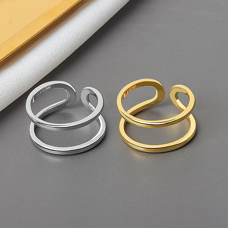 Dünne Linien-Ringe für kalten Wind im weiblichen Design