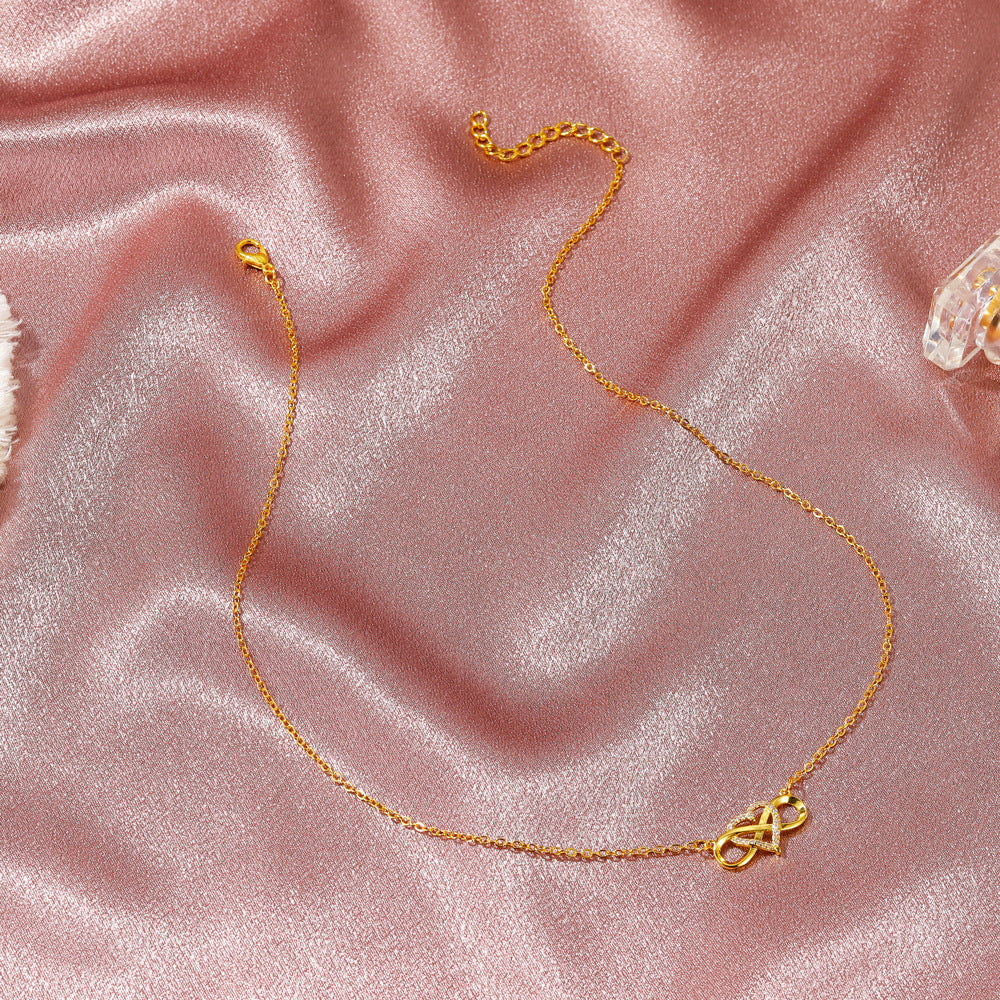 Colliers de clavicule croisés simples en forme de cœur de style froid