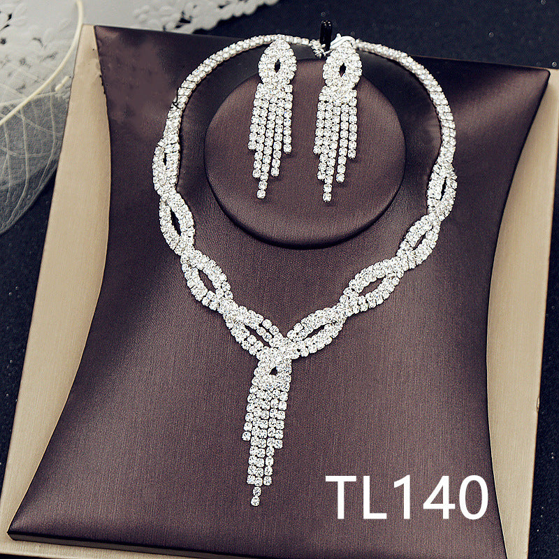 Et Suite Colliers De Mariée En Strass Tissés Avec Clavicule